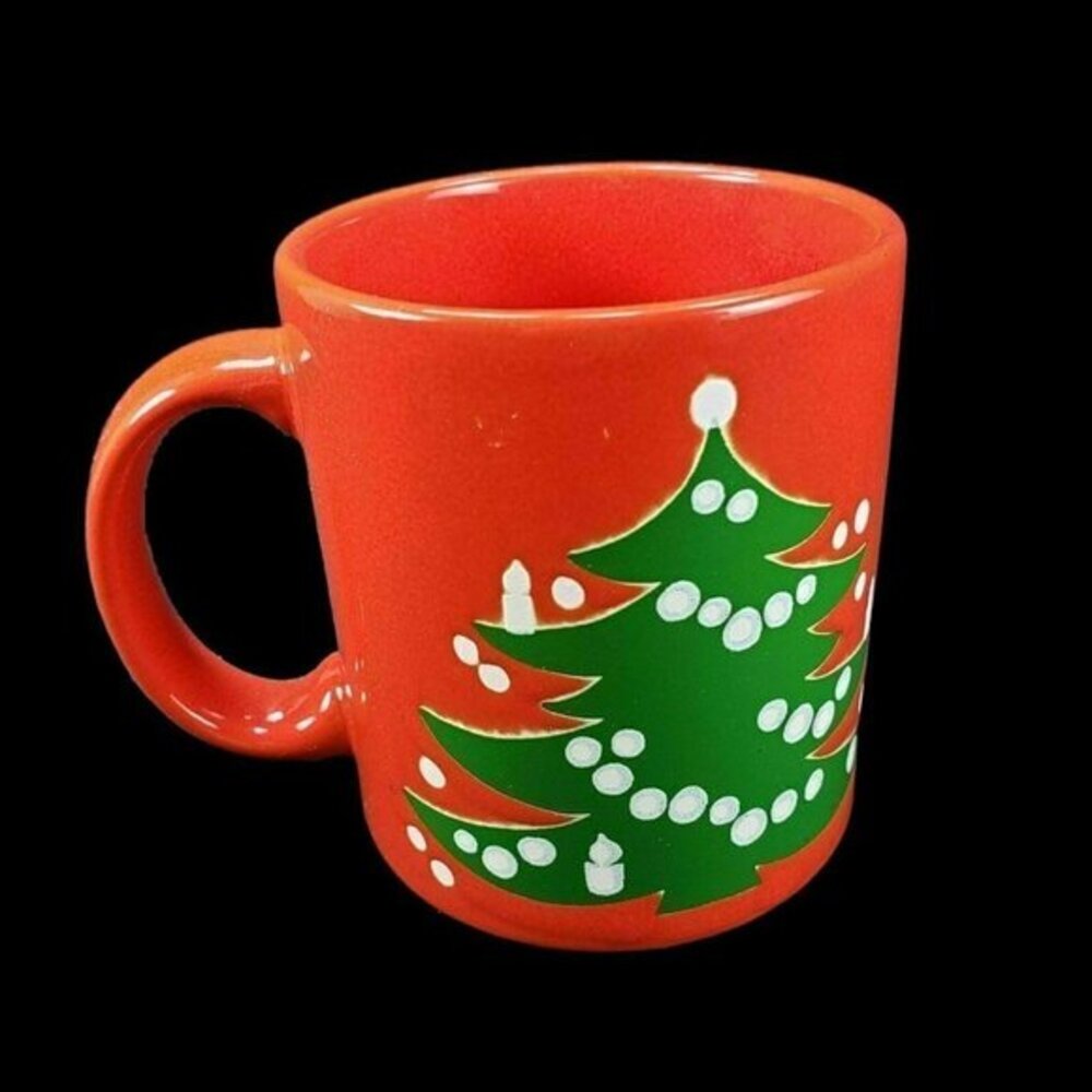 Waechtersbach Red Christmas Tree Stars‎ Cup Mug Germany 12 oz Discontinued